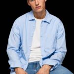 Pepe Jeans lambert fil a fil straight fit paita miehet valkaisu sininen TB001030