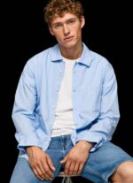 Pepe Jeans lambert fil a fil straight fit paita miehet valkaisu sininen TB001030