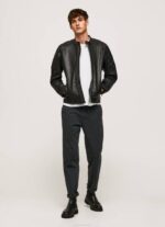 Pepe Jeans lampaan nahkainen biker takki miehet musta TB00835 - Image 2