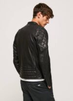 Pepe Jeans lampaan nahkainen biker takki miehet musta TB00835 - Image 5