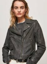 Pepe Jeans lampaan nahkainen biker takki naiset musta TB00114 - Image 3