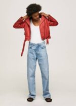 Pepe Jeans lampaan nahkainen biker takki naiset studio punainen TB00105 - Image 2