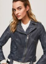 Pepe Jeans lampaan nahkainen biker takki naiset valtameri TB00113 - Image 3