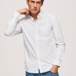 Pepe Jeans Larry slim fit popliinipaita miehet valkaisu sininen TB001028