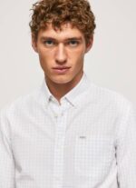 Pepe Jeans Larry slim fit popliinipaita miehet valkaisu sininen TB001028 - Image 3