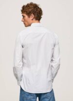 Pepe Jeans Larry slim fit popliinipaita miehet valkaisu sininen TB001028 - Image 4