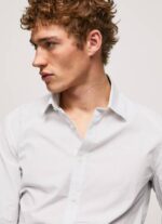 Pepe Jeans Lawrence slim fit popliinipaita miehet valkaisu sininen TB001050 - Image 3