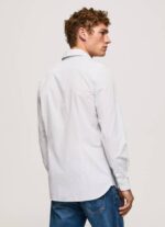 Pepe Jeans Lawrence slim fit popliinipaita miehet valkaisu sininen TB001050 - Image 4