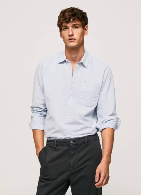 Pepe Jeans Lawsonin normaalikokoinen oxford-paita miehet valkaisu sininen TB001052 - Image 2
