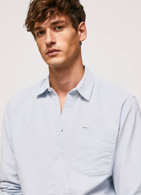 Pepe Jeans Lawsonin normaalikokoinen oxford-paita miehet valkaisu sininen TB001052 - Image 3
