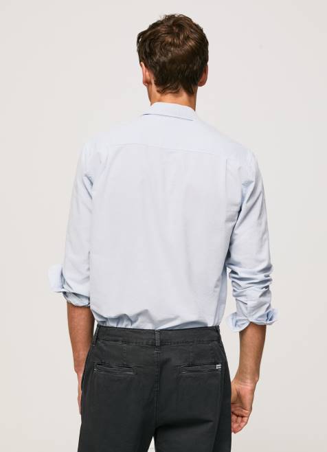 Pepe Jeans Lawsonin normaalikokoinen oxford-paita miehet valkaisu sininen TB001052 - Image 4