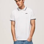 Pepe Jeans leikattu puuvillapikee poolopaita miehet valkoinen TB001090