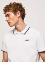 Pepe Jeans leikattu puuvillapikee poolopaita miehet valkoinen TB001090 - Image 3