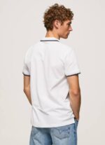 Pepe Jeans leikattu puuvillapikee poolopaita miehet valkoinen TB001090 - Image 4