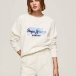 Pepe Jeans leikattu puuvillapusero naiset mousse TB00287
