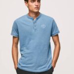Pepe Jeans leipurikaulus puuvillainen t-paita miehet vaaleansininen TB00965