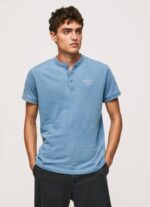 Pepe Jeans leipurikaulus puuvillainen t-paita miehet vaaleansininen TB00965
