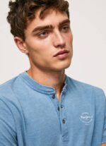 Pepe Jeans leipurikaulus puuvillainen t-paita miehet vaaleansininen TB00965 - Image 3