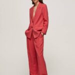 Pepe Jeans leveät laskoshousut naiset studio punainen TB00289