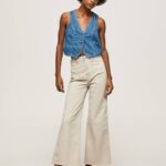 Pepe Jeans levenevät puuvillahousut naiset kivi TB00312