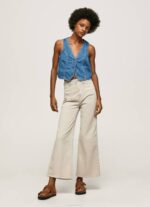 Pepe Jeans levenevät puuvillahousut naiset kivi TB00312