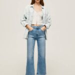 Pepe Jeans lexa sky korkeavyötäröiset leveät farkut naiset denim TB0090