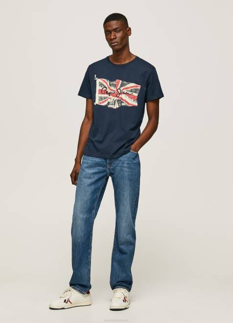 Pepe Jeans lippu logo n heiluttava lippu t-paita miehet dulwich TB00935 - Image 2