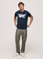 Pepe Jeans lippukuvioinen puuvillainen t-paita miehet dulwich TB00956 - Image 2