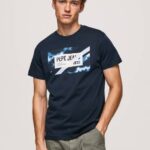 Pepe Jeans lippukuvioinen puuvillainen t-paita miehet dulwich TB00956