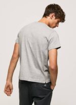 Pepe Jeans lippukuvioinen puuvillainen t-paita miehet harmaa marli TB00957 - Image 4