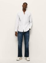 Pepe Jeans lisselton raidallinen dobby-paita miehet valkoinen TB001064 - Image 2