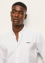 Pepe Jeans lisselton raidallinen dobby-paita miehet valkoinen TB001064 - Image 3