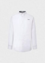 Pepe Jeans lisselton raidallinen dobby-paita miehet valkoinen TB001064 - Image 5