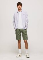 Pepe Jeans lister fil-a-fil slim fit paita miehet studio punainen TB001065 - Image 2
