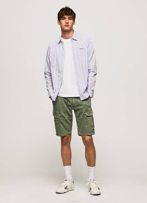 Pepe Jeans lister fil-a-fil slim fit paita miehet studio punainen TB001065 - Image 2