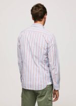 Pepe Jeans lister fil-a-fil slim fit paita miehet studio punainen TB001065 - Image 4