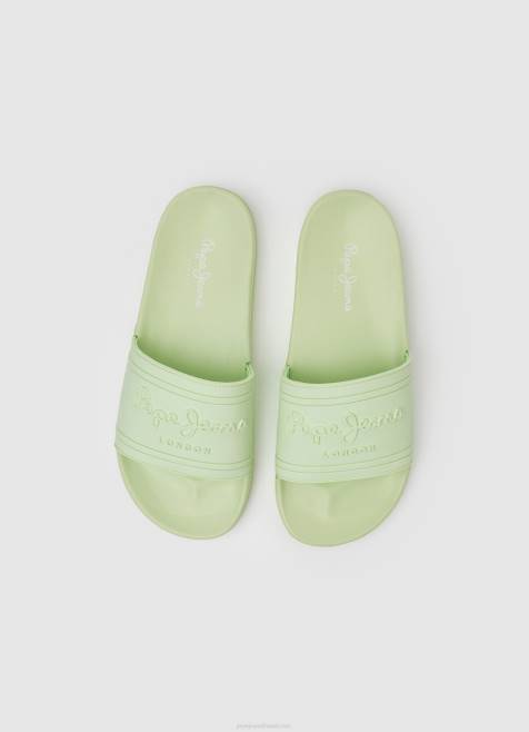 Pepe Jeans liukusäädin logo ranta varvastossut naiset tuore vihreä TB00688 - Image 2