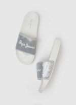 Pepe Jeans liukusäädin makea ranta varvastossut naiset helmi hopea TB00694 - Image 2