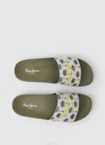 Pepe Jeans liukusäädin tulostaa ranta varvastossut miehet khakin vihreä TB001282 - Image 2