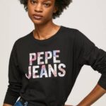 Pepe Jeans logolla paikattu pitkähihainen t-paita naiset musta TB00426