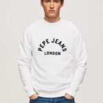 Pepe Jeans logolla painettu collegepaita miehet valkoinen TB00901