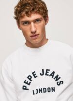 Pepe Jeans logolla painettu collegepaita miehet valkoinen TB00901 - Image 3