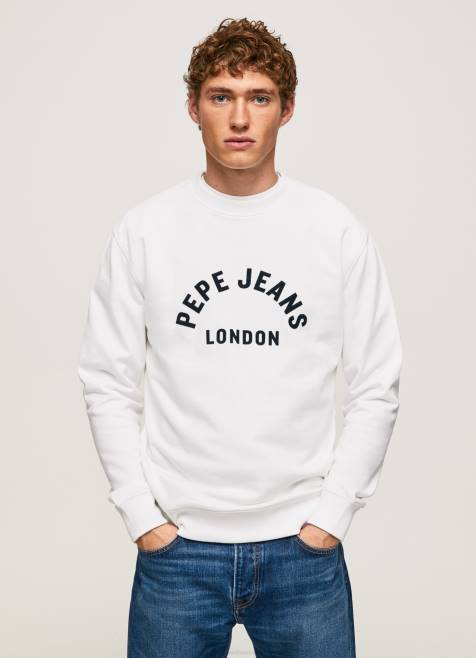 pepe_jeans_logolla_painettu_collegepaita_miehet_valkoinen_tb00901.jpg Pepe Jeans logolla painettu collegepaita miehet valkoinen TB00901 - Image 1