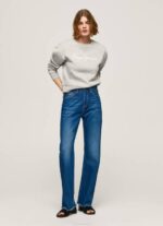Pepe Jeans logolla painettu neulepusero naiset harmaa marli TB00267 - Image 2