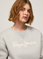Pepe Jeans logolla painettu neulepusero naiset harmaa marli TB00267 - Image 3