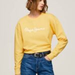 Pepe Jeans logolla painettu neulepusero naiset paistaa TB00273