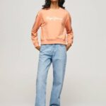 Pepe Jeans logolla painettu neulepusero naiset persikka TB00274