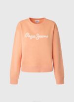 Pepe Jeans logolla painettu neulepusero naiset persikka TB00274 - Image 5
