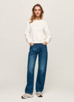 Pepe Jeans logolla painettu neulepusero naiset valkoinen TB00286 - Image 2