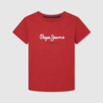 Pepe Jeans logollinen perus t-paita poika studio punainen TB001625